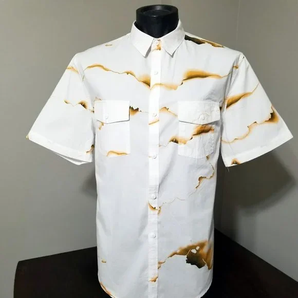 White and Gold Men's Shirt - Picture 2 of 9